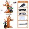 8FT Halloween Inflatables Tree Outdoor Decor with Inflatable Ghost Witch